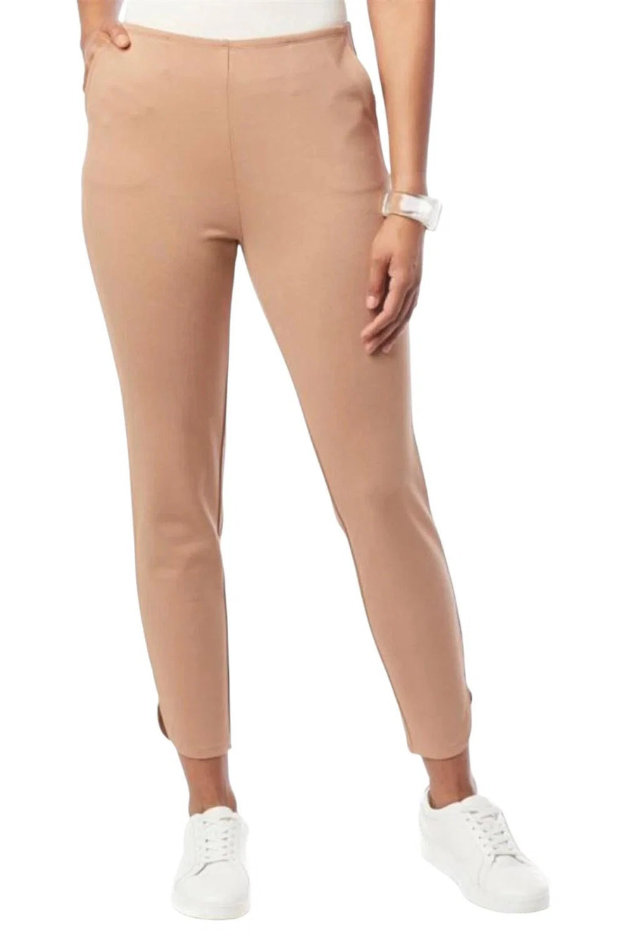 WynneLayers Women's Curved Hem Pants Beige - Regular